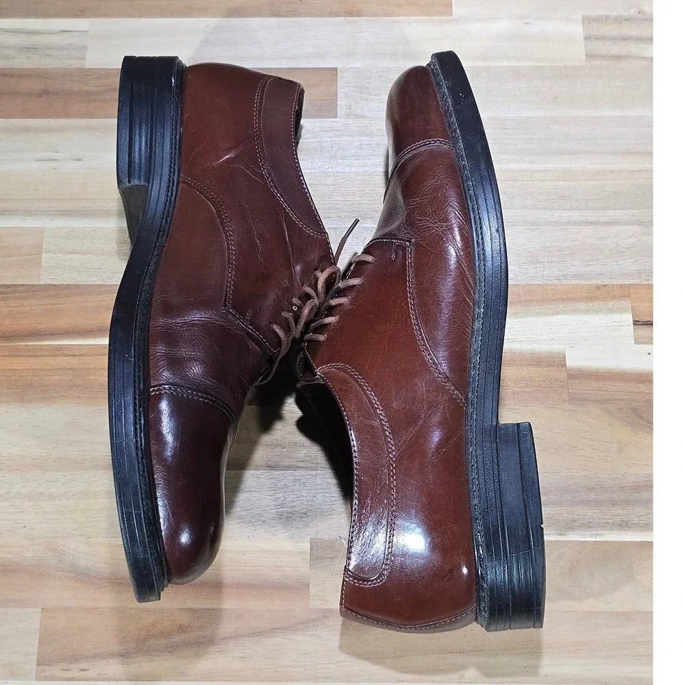 Giorgio Brutini Cap Toe‎ Derby Oxfords Size 10 M Brown Leather Dress Shoes